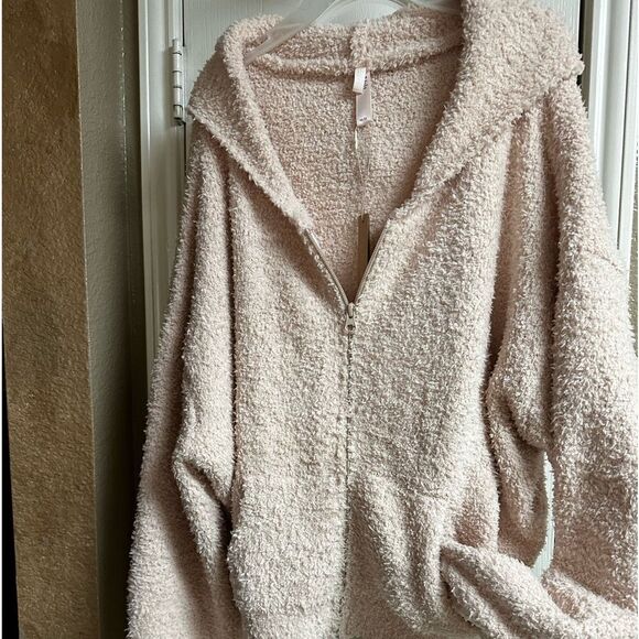 SKIMS COZY Knit Hoodie in Blush Plus size Zips Up 4X-5X fits 1X NWT Mocha Mousse - Picture 10 of 13